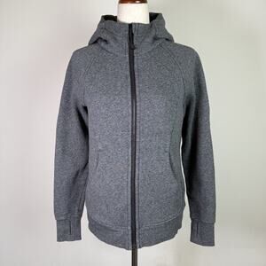 Lululemon Scuba Hoodie Size 6 Grey Heathered Athletic Full Zip Gym Workout Yoga